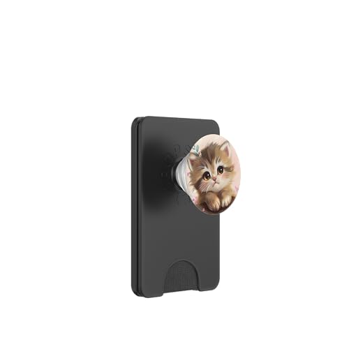 Niedliche orangefarbene Katze, Rosa PopSockets PopWallet für MagSafe von Cute Funny Animals