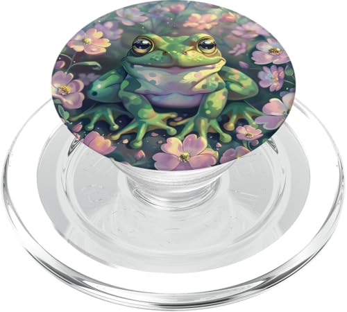Niedlicher Blumenfrosch PopSockets PopGrip für MagSafe von Cute Funny Animals