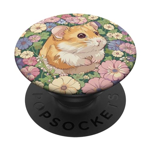Niedlicher Hamster, der sich in Wildblumen versteckt PopSockets Klebender PopGrip Niedlicher Hamster, der sich in Wildblumen versteckt PopSockets Klebender PopGrip von Cute Funny Animals