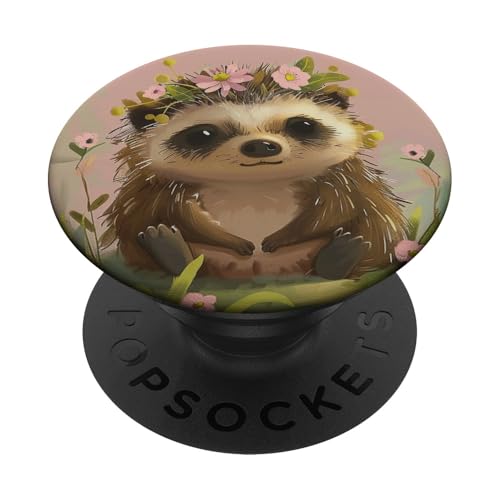 Niedlicher Igel, Rosa PopSockets Klebender PopGrip von Cute Funny Animals