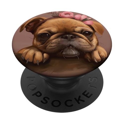 Niedlicher Mops, braun PopSockets Klebender PopGrip von Cute Funny Animals