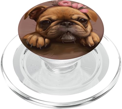 Niedlicher Mops, braun PopSockets PopGrip für MagSafe von Cute Funny Animals