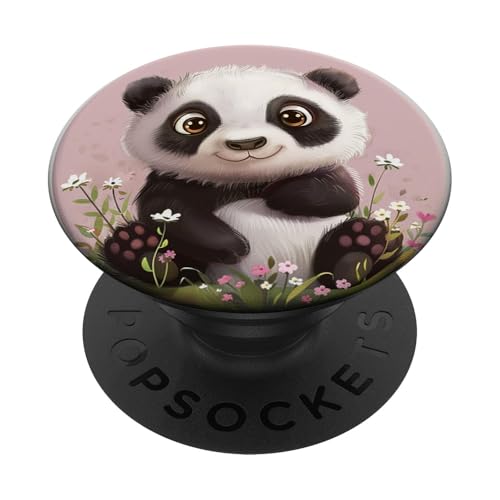 Niedlicher Pandabär, Rosa PopSockets Klebender PopGrip von Cute Funny Animals
