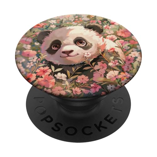 Niedlicher Pandabär, der sich in Wildblumen versteckt PopSockets Klebender PopGrip Niedlicher Pandabär, der sich in Wildblumen versteckt PopSockets Klebender PopGrip von Cute Funny Animals