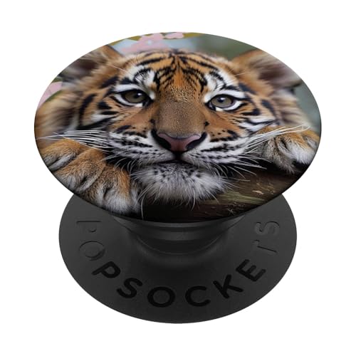Niedlicher Tiger PopSockets Klebender PopGrip von Cute Funny Animals