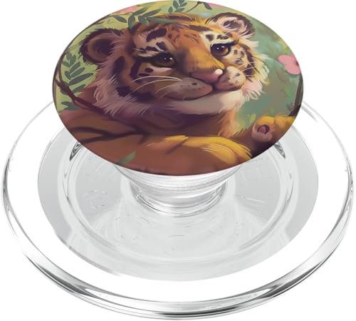 Niedlicher Tiger PopSockets PopGrip für MagSafe von Cute Funny Animals