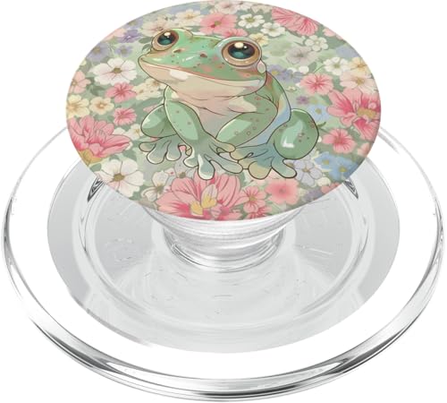 Niedlicher lustiger Frosch, der sich in Wildblumen versteckt PopSockets PopGrip für MagSafe Niedlicher lustiger Frosch, der sich in Wildblumen versteckt PopSockets PopGrip für MagSafe von Cute Funny Animals