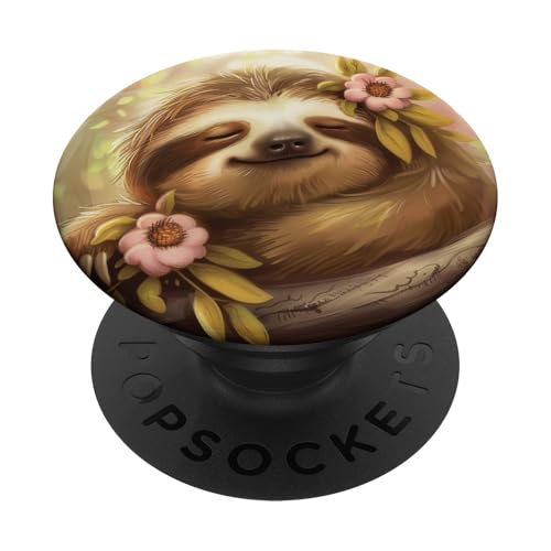 Niedliches Faultier schläft PopSockets Klebender PopGrip von Cute Funny Animals