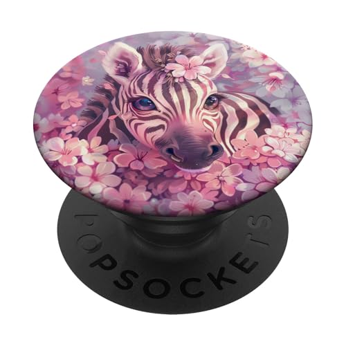 Niedliches Zebra-Pink PopSockets Klebender PopGrip Niedliches Zebra-Pink PopSockets Klebender PopGrip von Cute Funny Animals