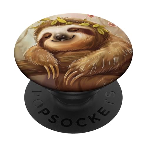 Niedliches schlafendes Faultier PopSockets Klebender PopGrip Niedliches schlafendes Faultier PopSockets Klebender PopGrip von Cute Funny Animals