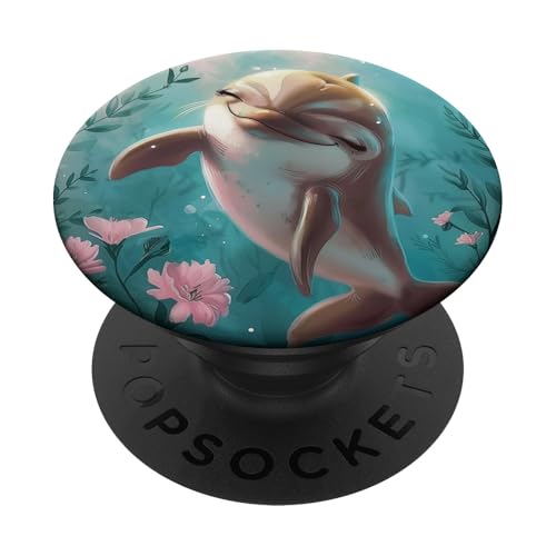 Ozean-Delfin PopSockets Klebender PopGrip von Cute Funny Animals