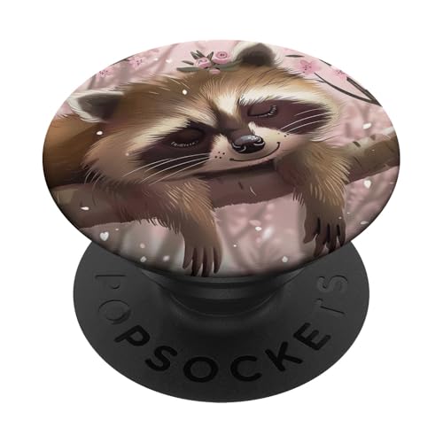 Schlafender Waschbär PopSockets Klebender PopGrip Schlafender Waschbär PopSockets Klebender PopGrip von Cute Funny Animals