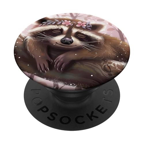 Schlafender Waschbär PopSockets Klebender PopGrip Schlafender Waschbär PopSockets Klebender PopGrip von Cute Funny Animals