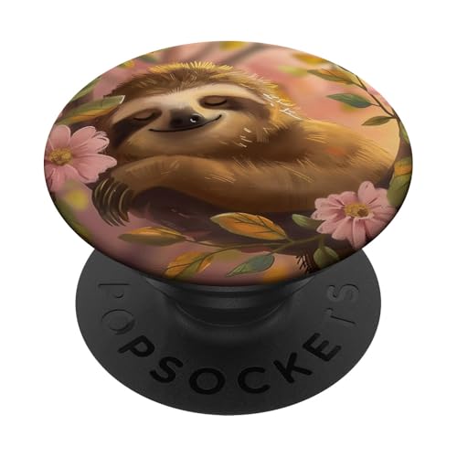 Schlafendes Faultier PopSockets Klebender PopGrip von Cute Funny Animals