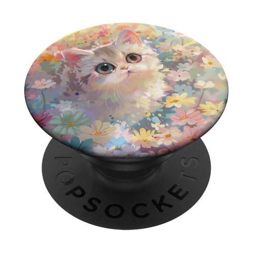 Süße weiße Katze PopSockets Klebender PopGrip Süße weiße Katze PopSockets Klebender PopGrip von Cute Funny Animals