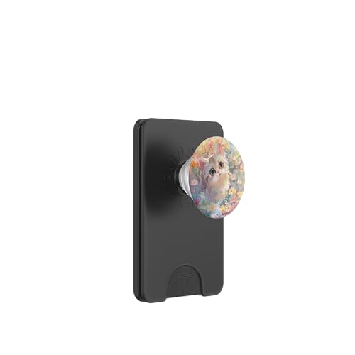 Süße weiße Katze PopSockets PopWallet für MagSafe von Cute Funny Animals