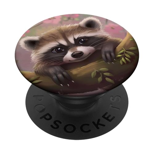 Süßer Baby-Waschbär PopSockets Klebender PopGrip von Cute Funny Animals