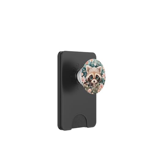 Süßer Baby-Waschbär versteckt sich in Wildblumen PopSockets PopWallet für MagSafe Süßer Baby-Waschbär versteckt sich in Wildblumen PopSockets PopWallet für MagSafe von Cute Funny Animals