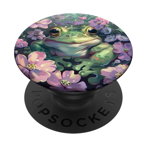 Süßer Frosch, der sich in Wildblumen versteckt PopSockets Klebender PopGrip Süßer Frosch, der sich in Wildblumen versteckt PopSockets Klebender PopGrip von Cute Funny Animals