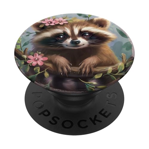 Süßer Waschbär PopSockets Klebender PopGrip Süßer Waschbär PopSockets Klebender PopGrip von Cute Funny Animals