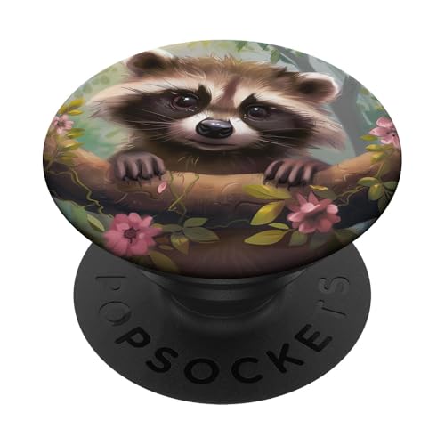 Süßer Waschbär PopSockets Klebender PopGrip Süßer Waschbär PopSockets Klebender PopGrip von Cute Funny Animals