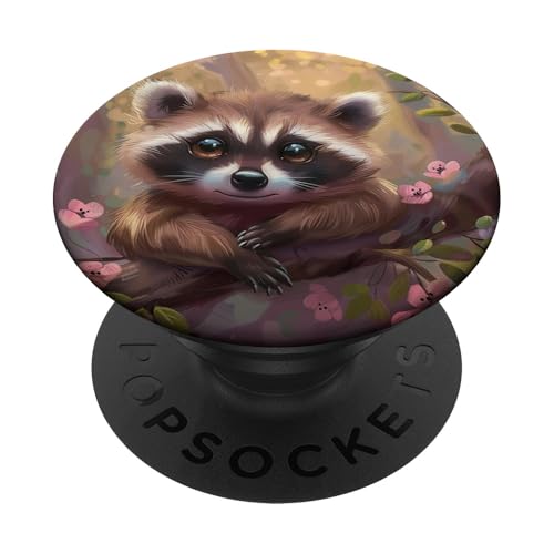 Süßer Waschbär PopSockets Klebender PopGrip Süßer Waschbär PopSockets Klebender PopGrip von Cute Funny Animals