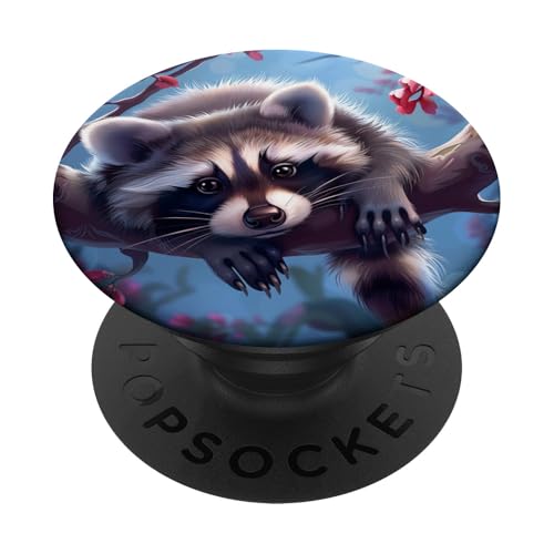 Süßer Waschbär PopSockets Klebender PopGrip von Cute Funny Animals