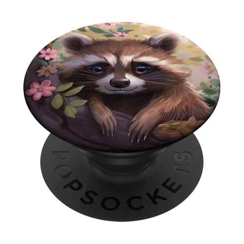 Süßer Waschbär PopSockets Klebender PopGrip Süßer Waschbär PopSockets Klebender PopGrip von Cute Funny Animals