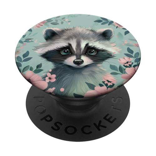 Süßer Waschbär versteckt sich in Wildblumen PopSockets Klebender PopGrip Süßer Waschbär versteckt sich in Wildblumen PopSockets Klebender PopGrip von Cute Funny Animals