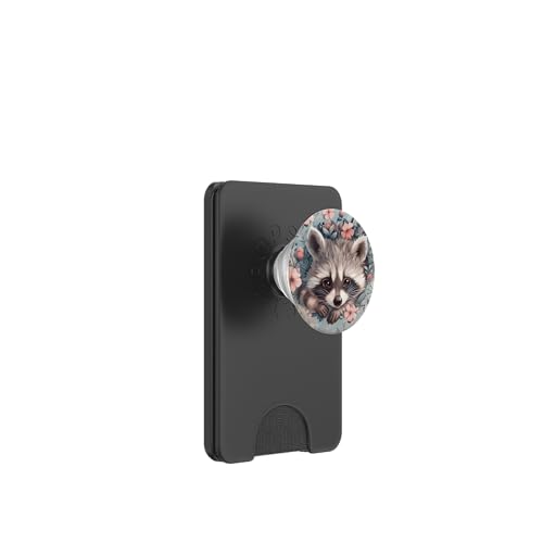 Süßer Waschbär versteckt sich in Wildblumen PopSockets PopWallet für MagSafe Süßer Waschbär versteckt sich in Wildblumen PopSockets PopWallet für MagSafe von Cute Funny Animals