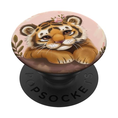 Süßer trauriger Babytiger PopSockets Klebender PopGrip Süßer trauriger Babytiger PopSockets Klebender PopGrip von Cute Funny Animals