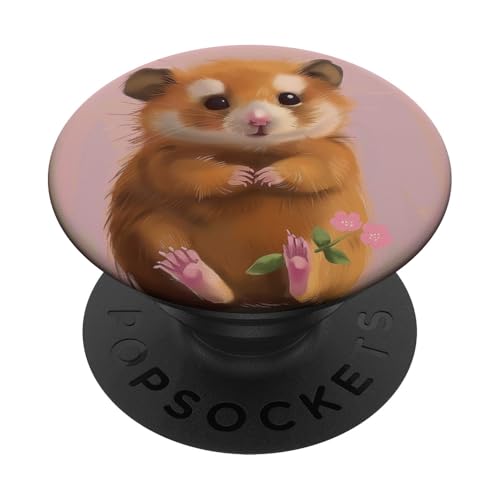 Süßer trauriger Hamster, Rosa PopSockets Klebender PopGrip von Cute Funny Animals