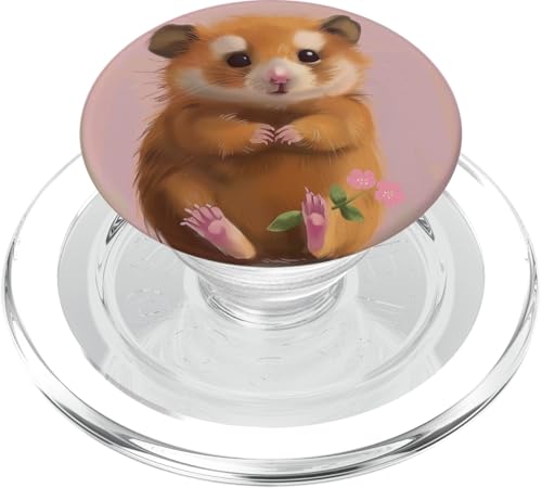 Süßer trauriger Hamster, Rosa PopSockets PopGrip für MagSafe von Cute Funny Animals
