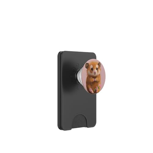 Süßer trauriger Hamster, Rosa PopSockets PopWallet für MagSafe von Cute Funny Animals