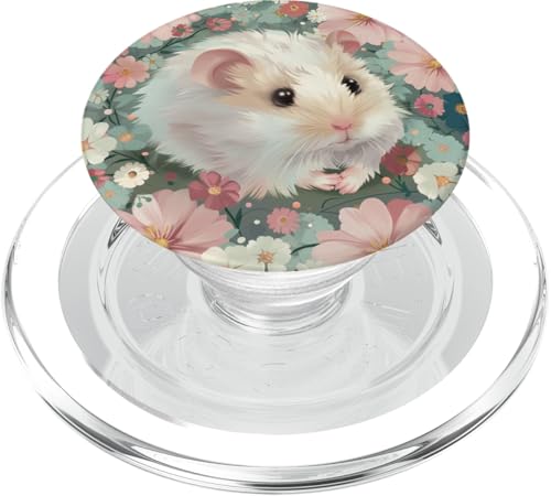 Trauriger Hamster, der sich in Wildblumen versteckt PopSockets PopGrip für MagSafe von Cute Funny Animals