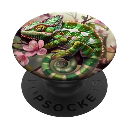 Wildblumen Chamäleon PopSockets Klebender PopGrip von Cute Funny Animals