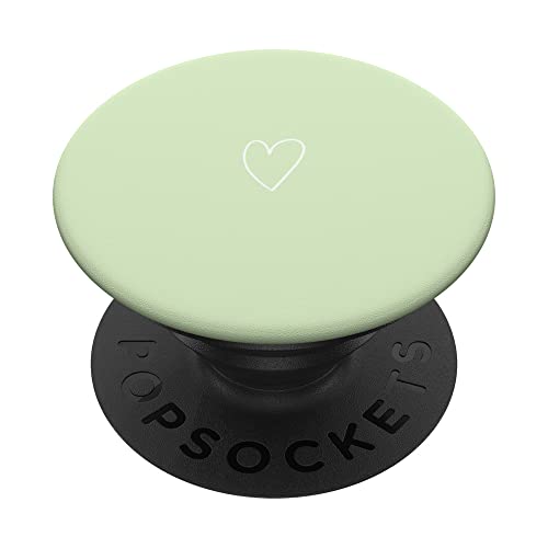 Hellgrünes, niedliches Herz und minimalistisches Liebesdesign PopSockets mit austauschbarem PopGrip von Cute Heart and Minimalist Love Design