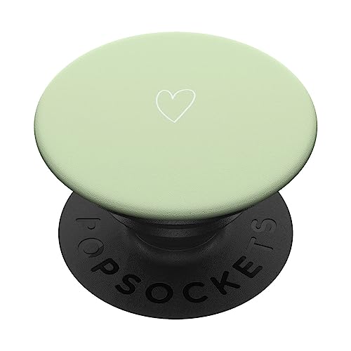 Hellgrünes, niedliches Herz und minimalistisches Liebesdesign PopSockets mit austauschbarem PopGrip von Cute Heart and Minimalist Love Design