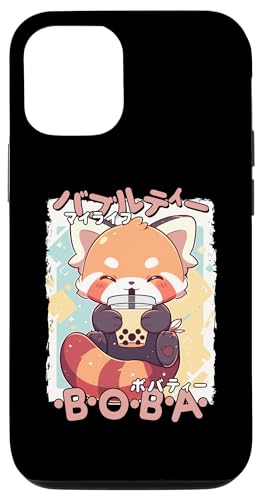 Hülle für iPhone 12/12 Pro Kawaii Red Panda Boba Anime Red Panda Loving Bubble Tea Neko von Cute Kawaii Red Panda Boba Tea Neko