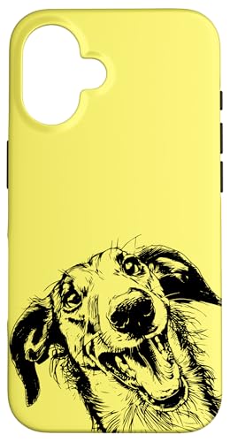 Funny Illustration Art Drawing Portrait Russian Borzoi Lover Hülle für iPhone 16 von Cute Long Nose Borzoi Gift Shirts & Hoodies