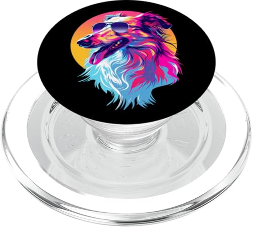Funny Retro Vintage 80s Russian Borzoi Dog Lover PopSockets PopGrip für MagSafe von Cute Long Nose Borzoi Gift Shirts & Hoodies