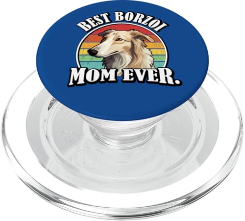 Funny Retro Vintage Best Mom Russian Borzoi Dog Lover PopSockets PopGrip für MagSafe Funny Retro Vintage Best Mom Russian Borzoi Dog Lover PopSockets PopGrip für MagSafe von Cute Long Nose Borzoi Gift Shirts & Hoodies