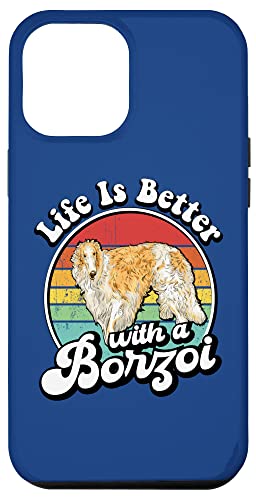 Funny Retro Vintage Life Is Better Russian Borzoi Dog Lover Hülle für iPhone 12 Pro Max von Cute Long Nose Borzoi Gift Shirts & Hoodies