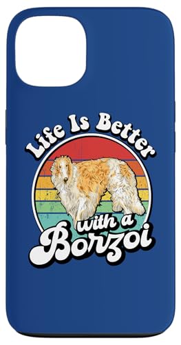 Funny Retro Vintage Life Is Better Russian Borzoi Dog Lover Hülle für iPhone 13 von Cute Long Nose Borzoi Gift Shirts & Hoodies