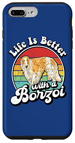 Funny Retro Vintage Life Is Better Russian Borzoi Dog Lover Hülle für iPhone 7 Plus/8 Plus von Cute Long Nose Borzoi Gift Shirts & Hoodies