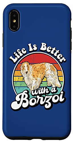 Funny Retro Vintage Life Is Better Russian Borzoi Dog Lover Hülle für iPhone XS Max von Cute Long Nose Borzoi Gift Shirts & Hoodies