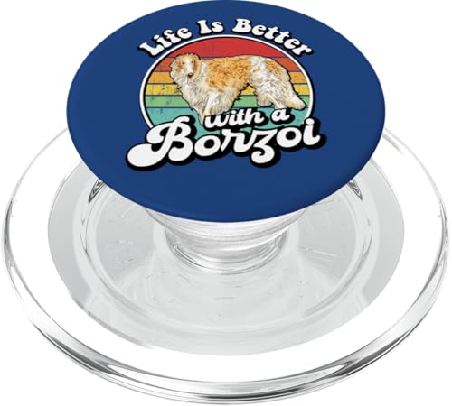 Funny Retro Vintage Life Is Better Russian Borzoi Dog Lover PopSockets PopGrip für MagSafe Funny Retro Vintage Life Is Better Russian Borzoi Dog Lover PopSockets PopGrip für MagSafe von Cute Long Nose Borzoi Gift Shirts & Hoodies