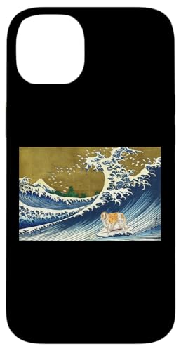 Funny Retro Vintage Surfing A Wave Russian Borzoi Dog Lover Hülle für iPhone 14 Plus von Cute Long Nose Borzoi Gift Shirts & Hoodies
