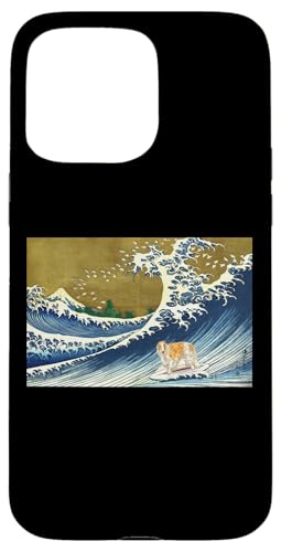 Funny Retro Vintage Surfing A Wave Russian Borzoi Dog Lover Hülle für iPhone 15 Pro Max von Cute Long Nose Borzoi Gift Shirts & Hoodies