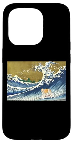 Funny Retro Vintage Surfing A Wave Russian Borzoi Dog Lover Hülle für iPhone 15 Pro von Cute Long Nose Borzoi Gift Shirts & Hoodies